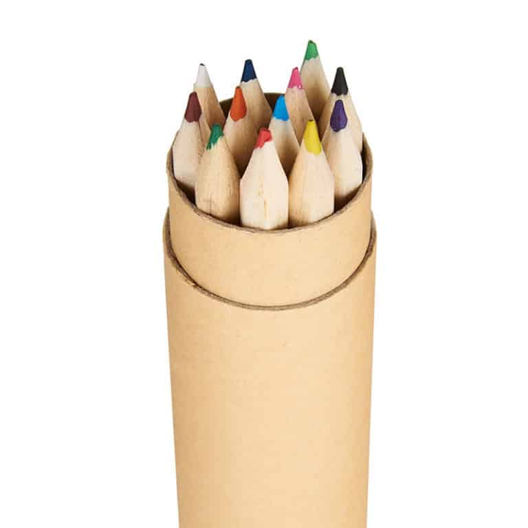 Set de Lápices de 12 Colores en Madera de Pino y Cardboard | Bukmark